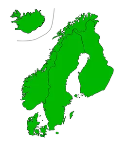 Karta av Skandinavien vektor